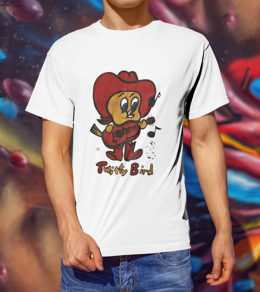 Twitty Bird Cowboy Musician Playing Guitar T-Shirt
