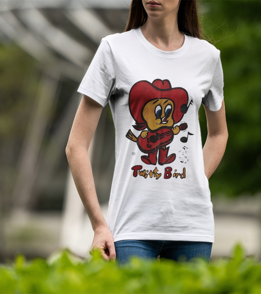 Twitty Bird Cowboy Musician Playing Guitar T-Shirt