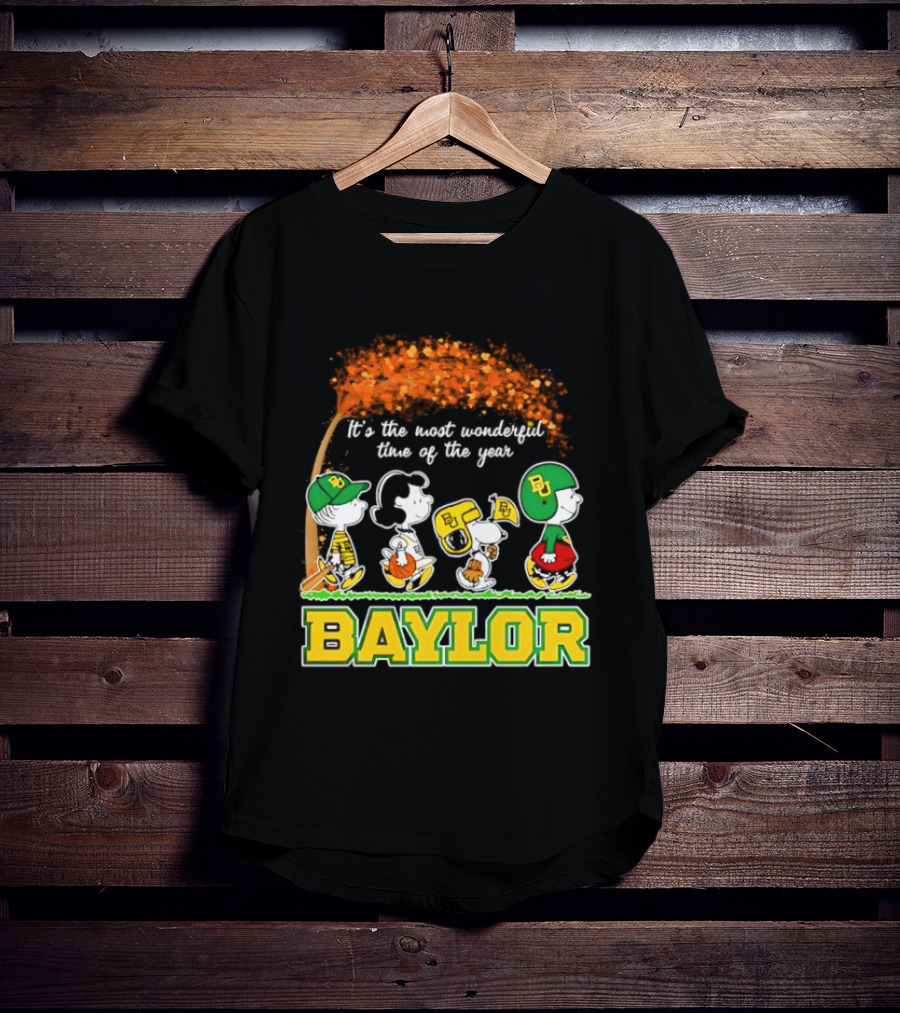 Baylor Bears Peanuts It's The Most Wonderful Time Of The Year Halloween 2026 Charlie Brown Snoopy Woodstock T-Shirt