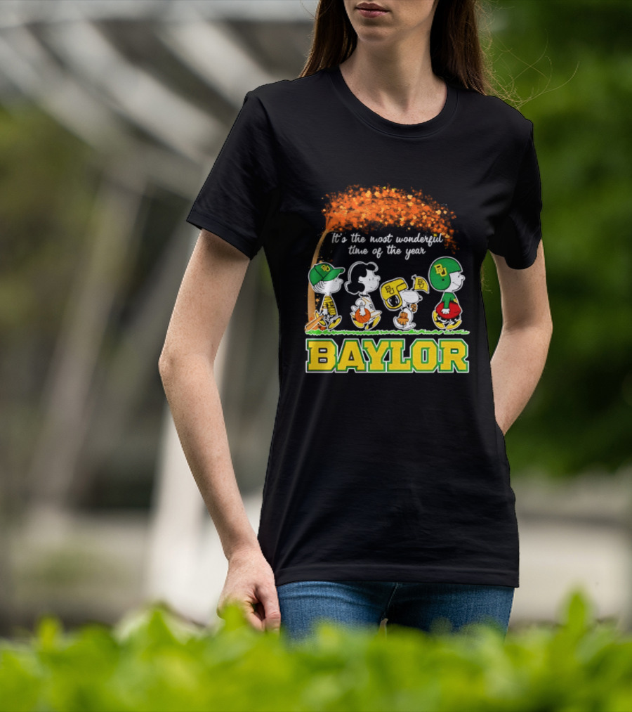 Baylor Bears Peanuts It's The Most Wonderful Time Of The Year Halloween 2026 Charlie Brown Snoopy Woodstock T-Shirt