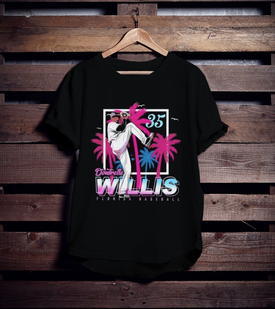 Dontrelle Willis 35 Florida Baseball Palm Trees T-Shirt