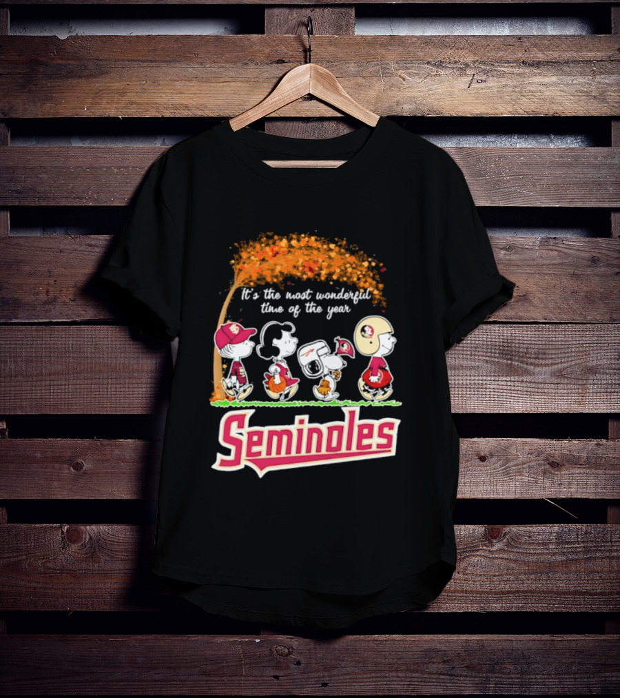 Florida State Seminoles Peanuts Halloween 2026 It's The Most Wonderful Time Of The Year T-Shirt