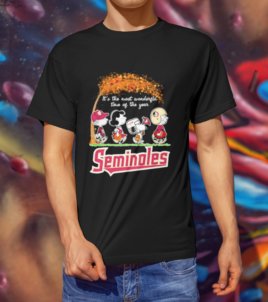 Florida State Seminoles Peanuts Halloween 2026 It's The Most Wonderful Time Of The Year T-Shirt