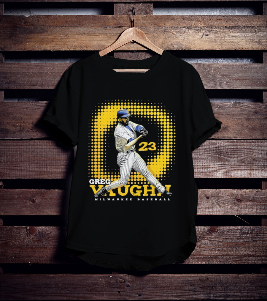 Greg Vaughn 23 Milwaukee Brewers Baseball Dots Player T-Shirt