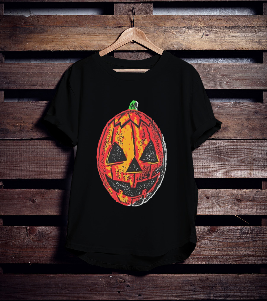 Halloween Trio Pumpkin Jack O' Lantern Black And Orange T-Shirt
