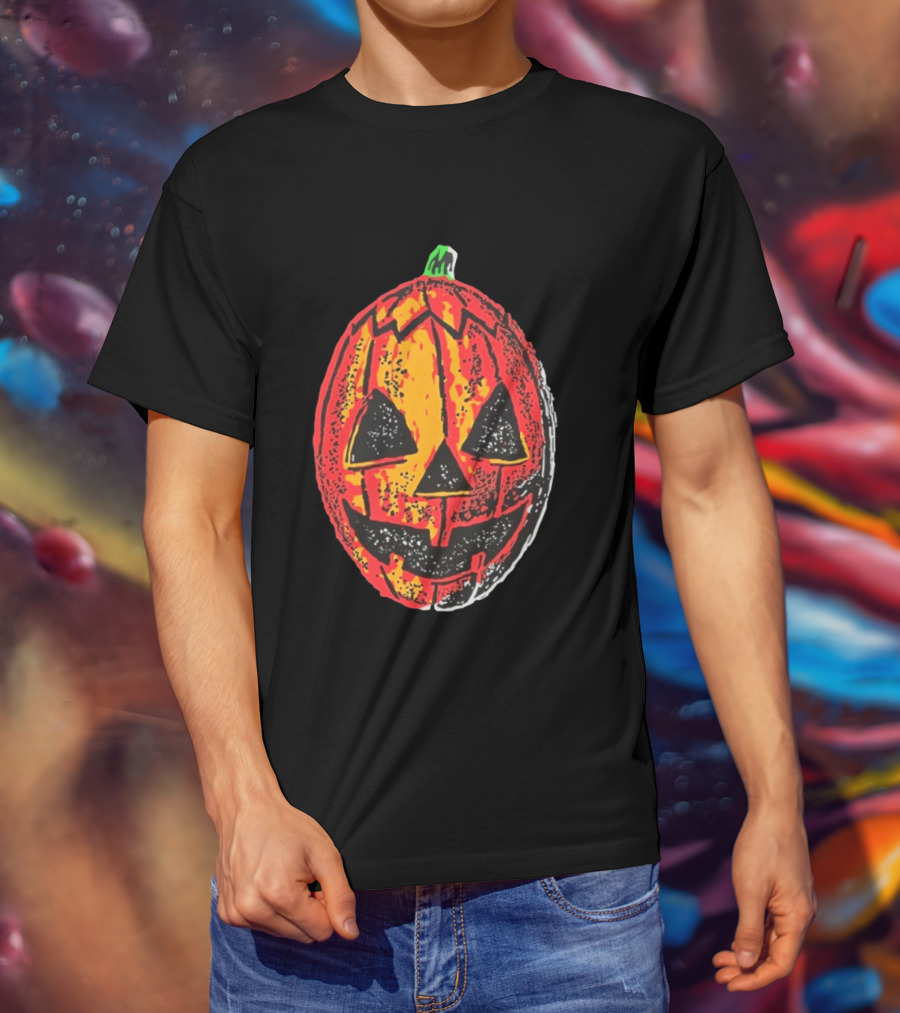Halloween Trio Pumpkin Jack O' Lantern Black And Orange T-Shirt