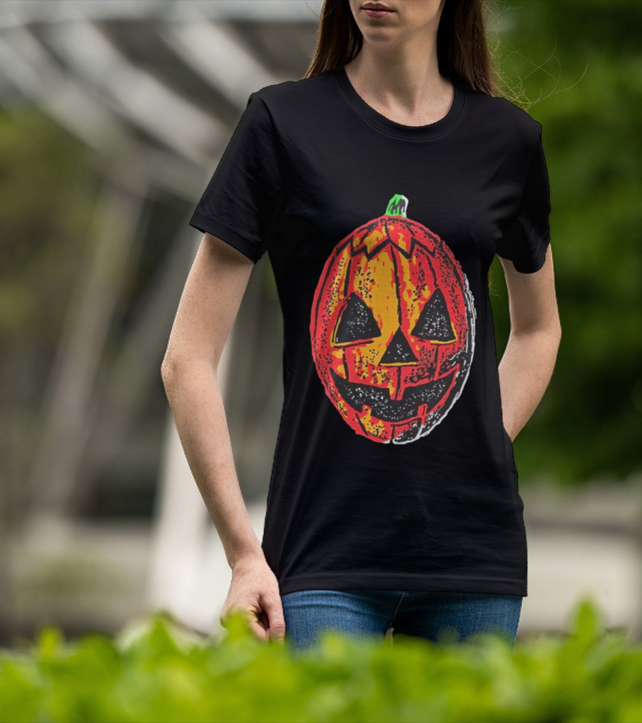 Halloween Trio Pumpkin Jack O' Lantern Black And Orange T-Shirt