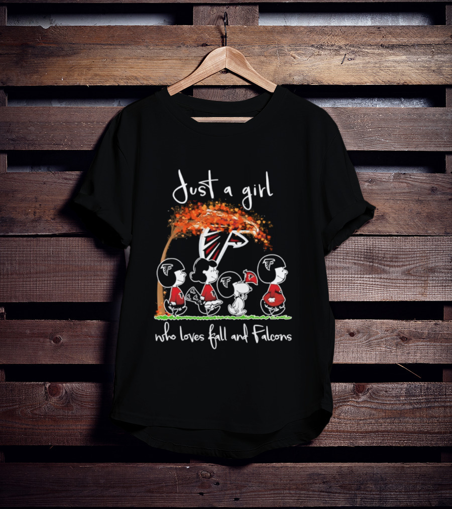 Just A Girl Who Loves Fall And Falcons Football Halloween 2026 T-Shirt