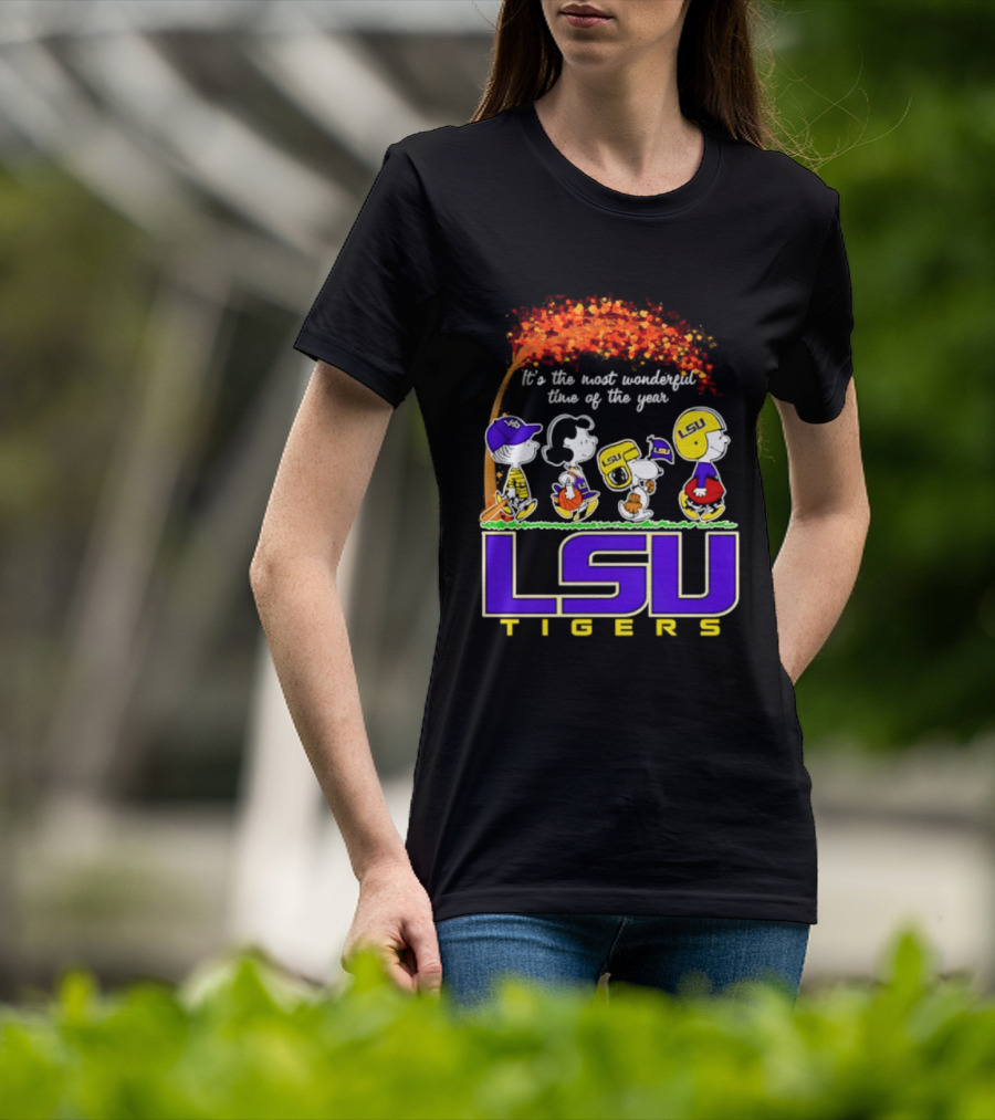 LSU Tigers Peanuts It's The Most Wonderful Time Of The Year Halloween 2026 T-Shirt