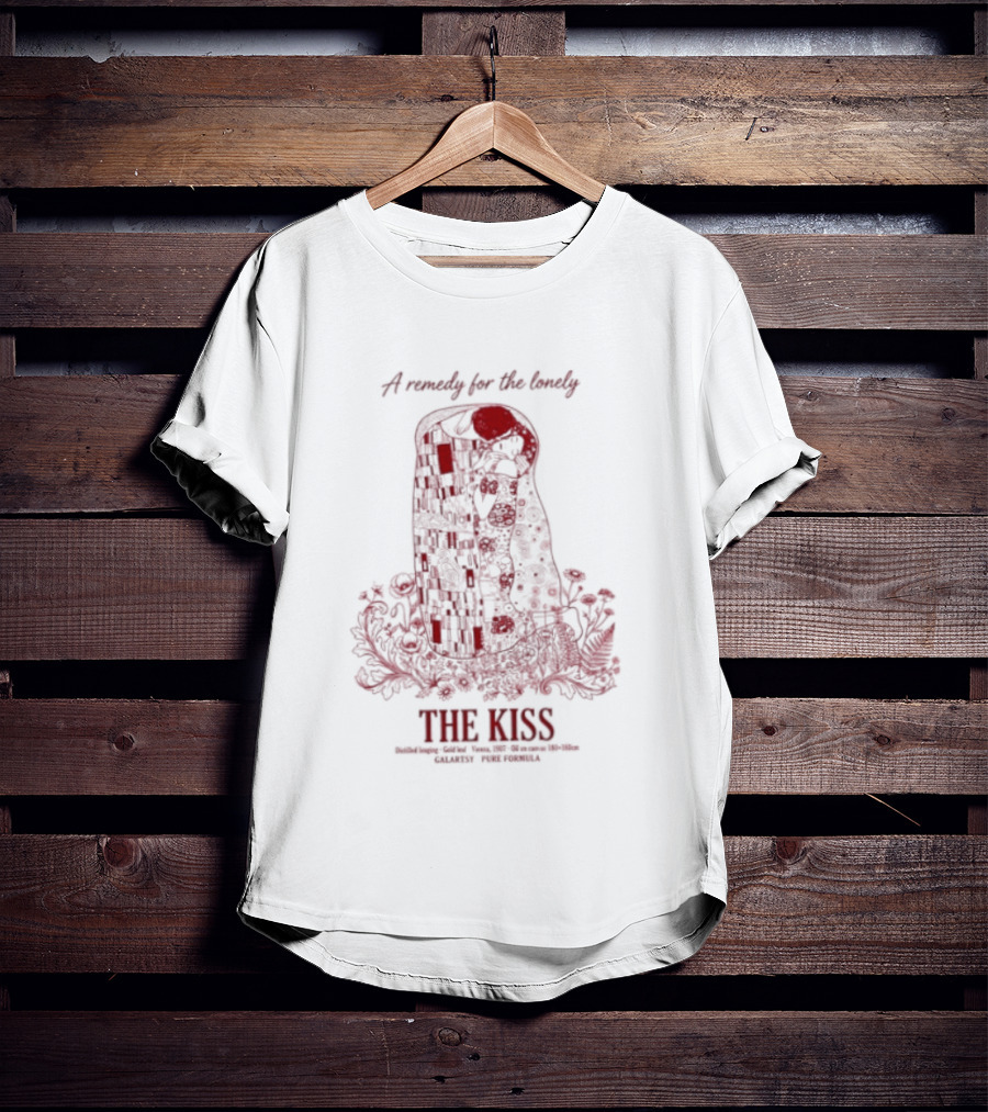 A Remedy For The Lonely The Kiss Embrace With Floral T-Shirt