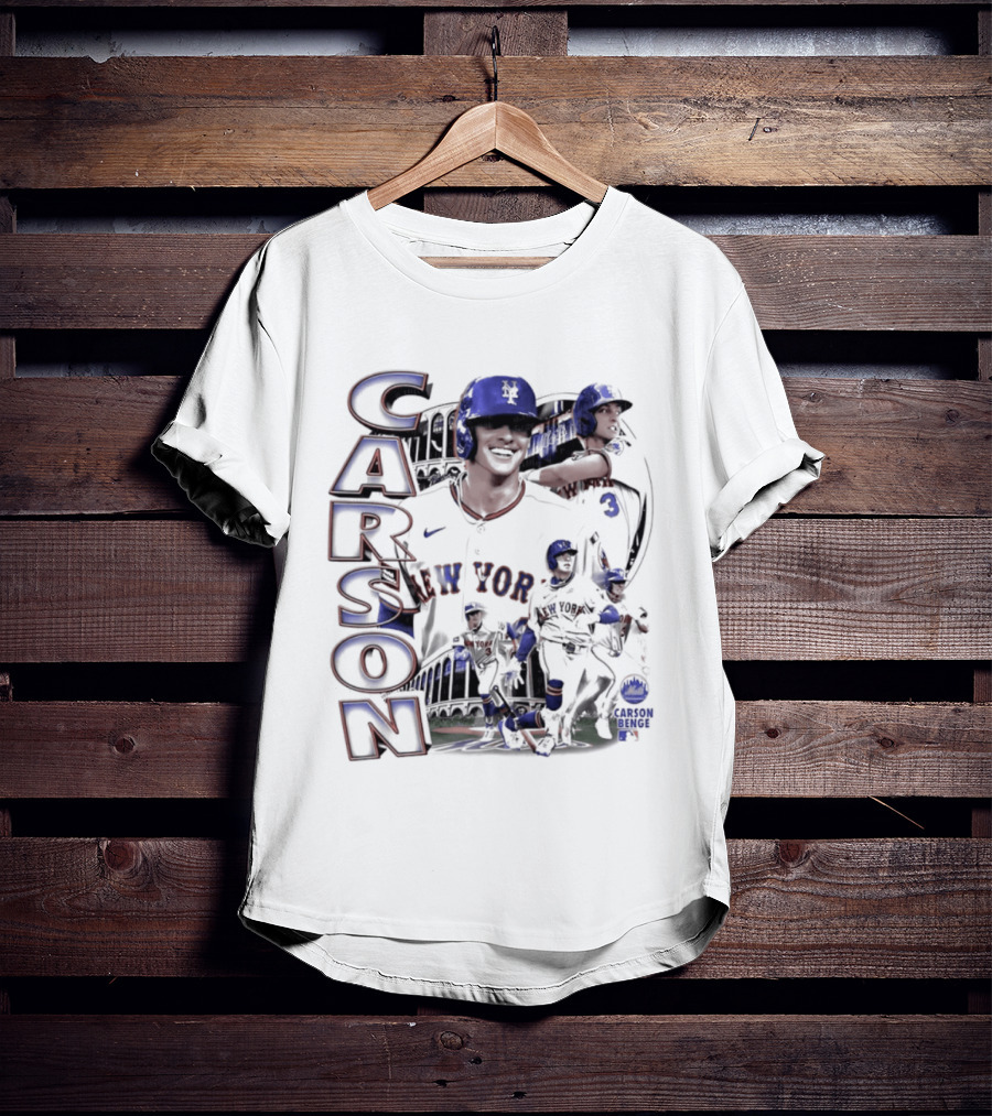 Carson Benge New York Mets MLB Baseball Collage T-Shirt