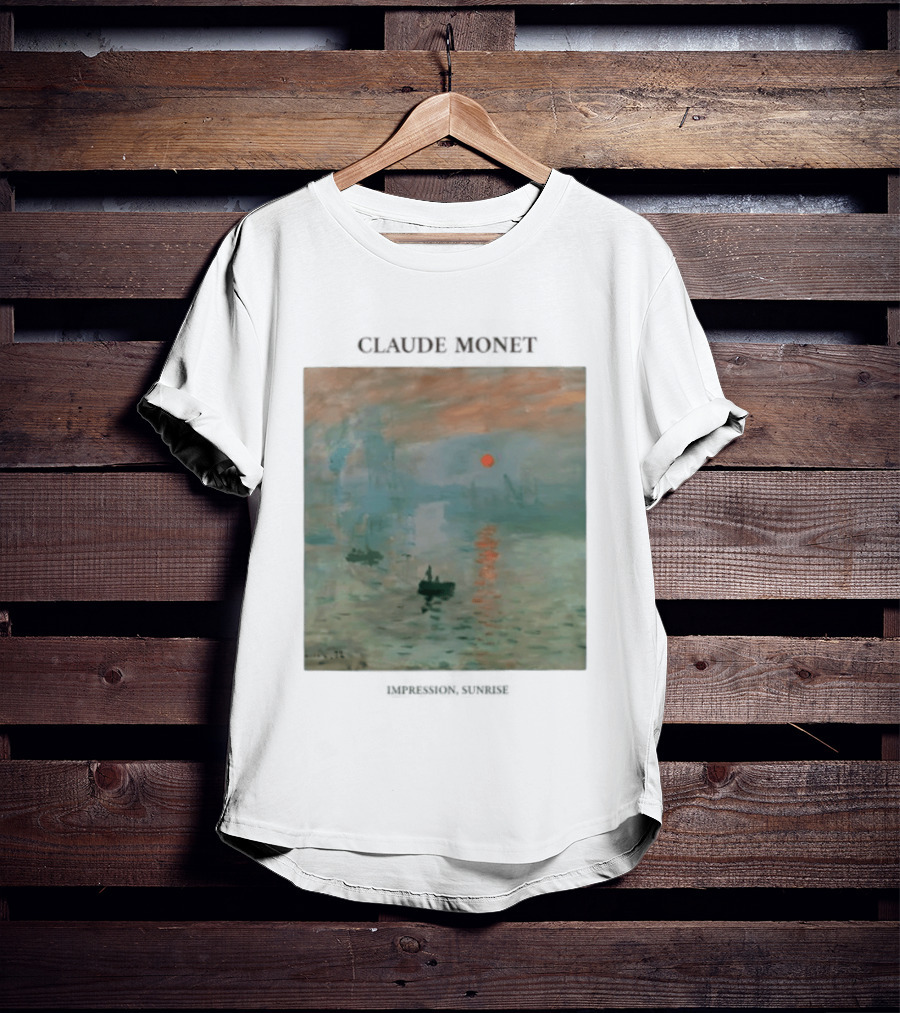 Claude Monet Impression Sunrise Oil Painting T-Shirt