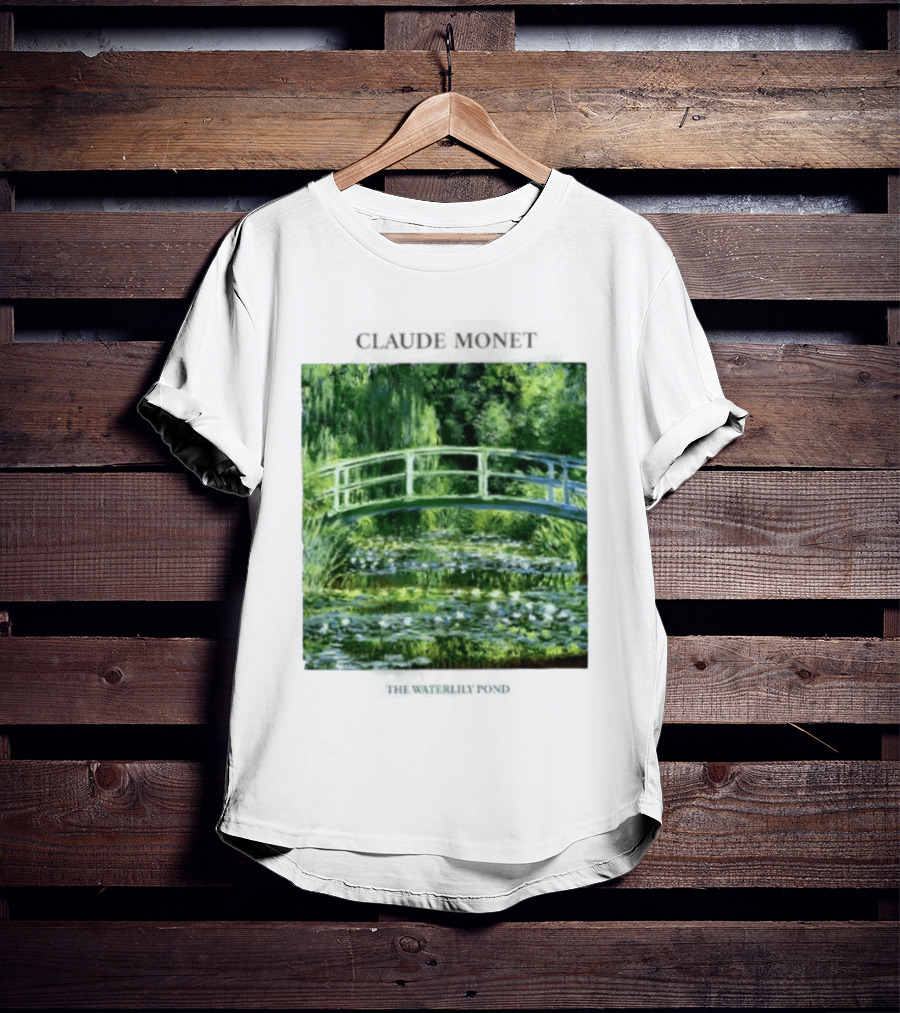 Claude Monet The Waterlily Pond Painting Scenic Landscape T-Shirt