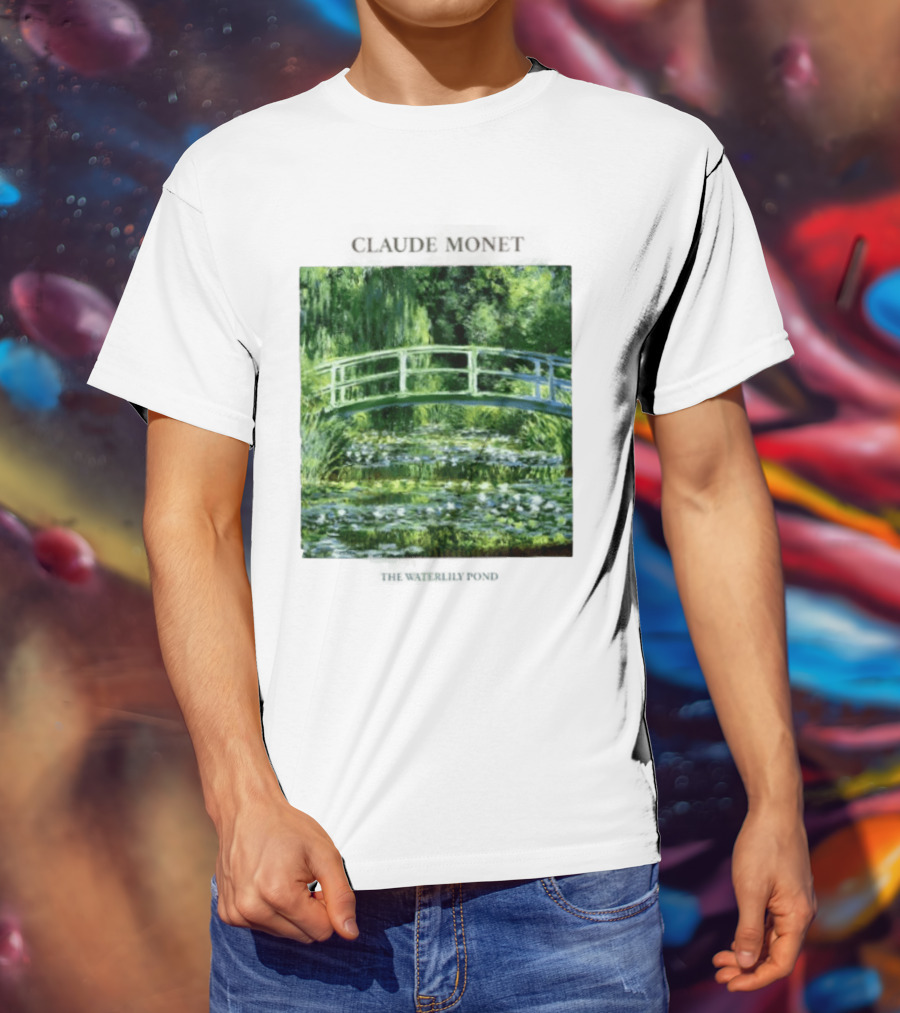 Claude Monet The Waterlily Pond Painting Scenic Landscape T-Shirt
