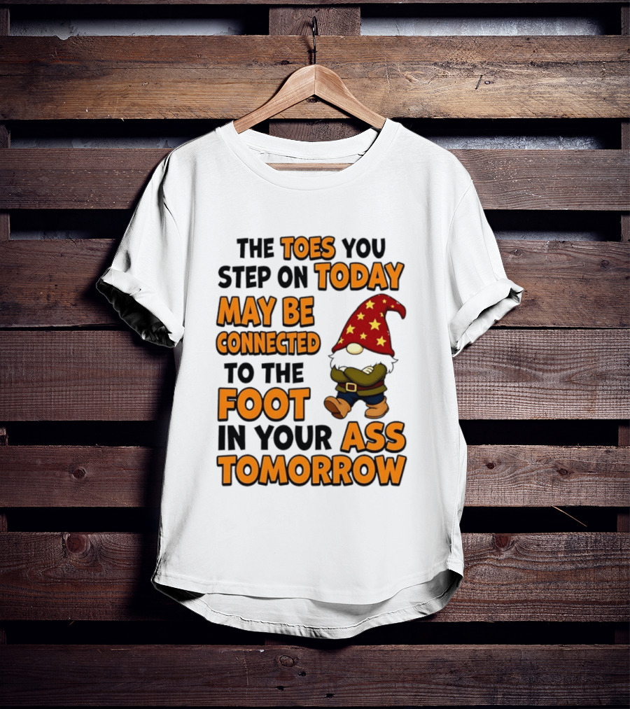 The Toes You Step On Today Gnome May Be Connected To The Foot In Your Ass Tomorrow T-Shirt