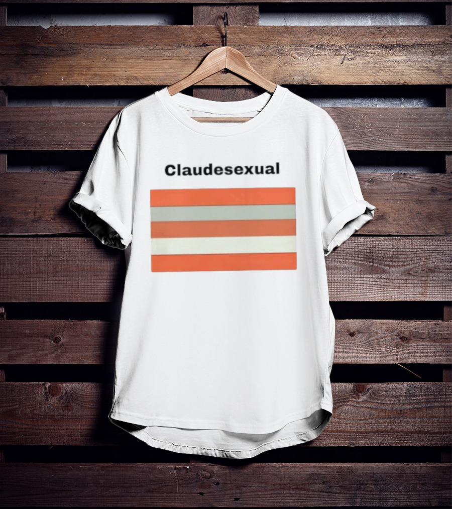 Claudesexual Pride Flag LGBTQ Identity Orange And Gray Stripes T-Shirt