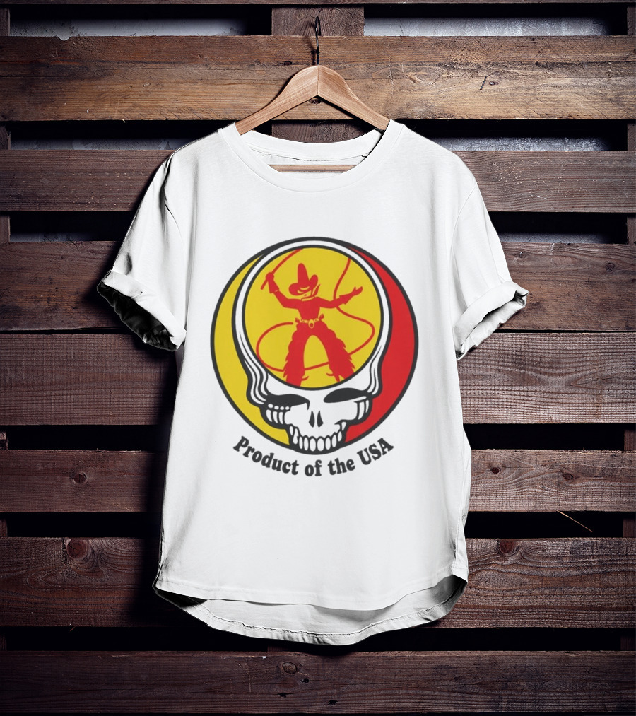 Dead Set Texas Pete Hot Sauce Cowboy Roper Skull USA T-Shirt