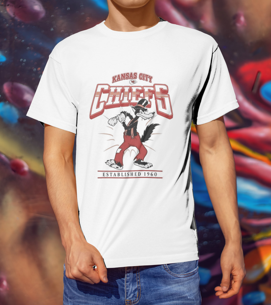 Kansas City Chiefs Big Bad Wolf Established 1960 T-Shirt