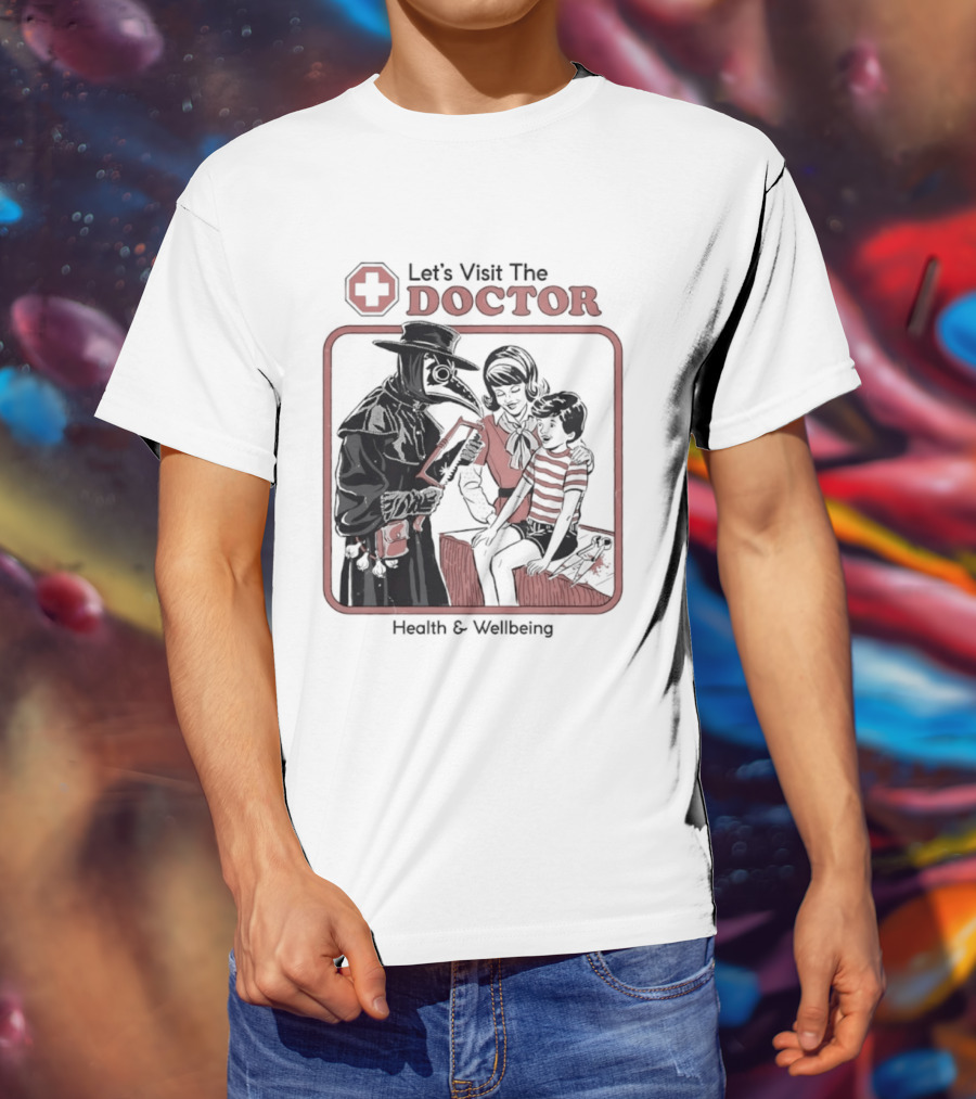 Let's Visit The Doctor Health And Wellbeing Vintage Medical Scene T-Shirt