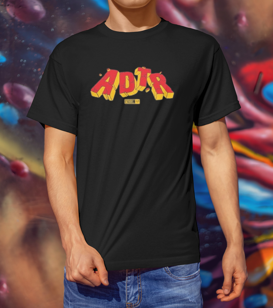ADTR 2025 Comic Style Logo Vintage R Yellow And Red Block Letters T-Shirt