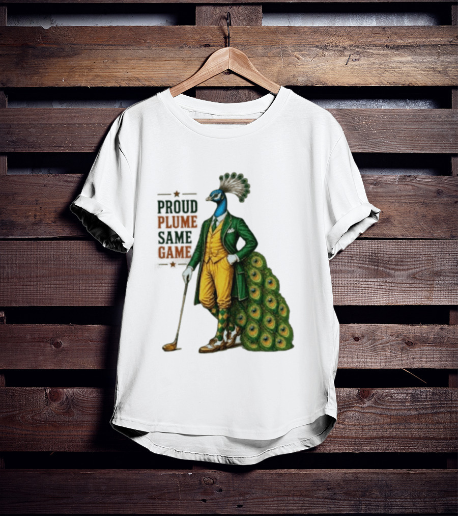 Proud Plume Same Game Peacock Golf Club Cartoon T-Shirt