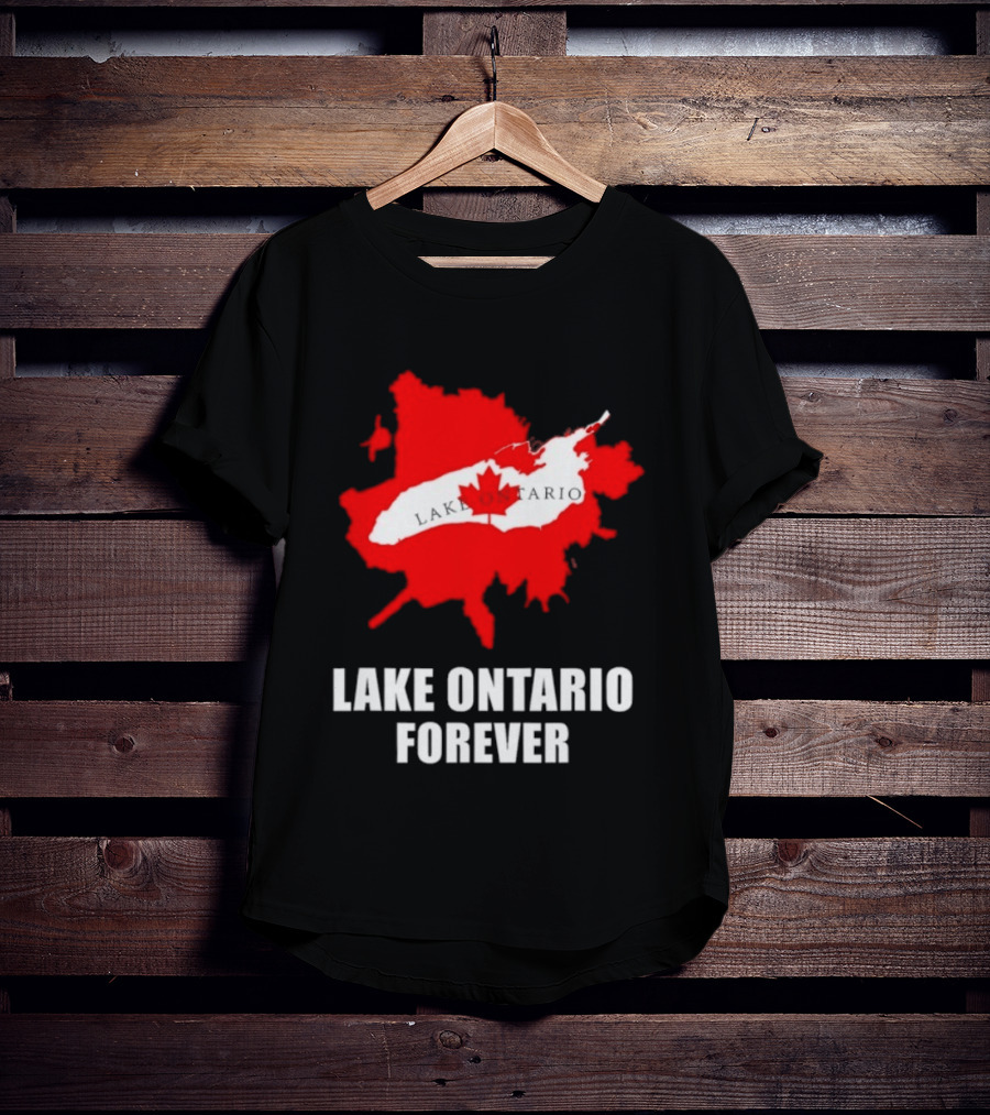 Lake Ontario Forever Canada Map Red Leaf T-Shirt
