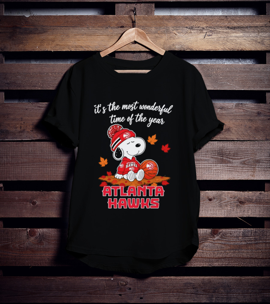 Atlanta Hawks Snoopy Halloween 2026 It's The Most Wonderful Time Of The Year T-Shirt