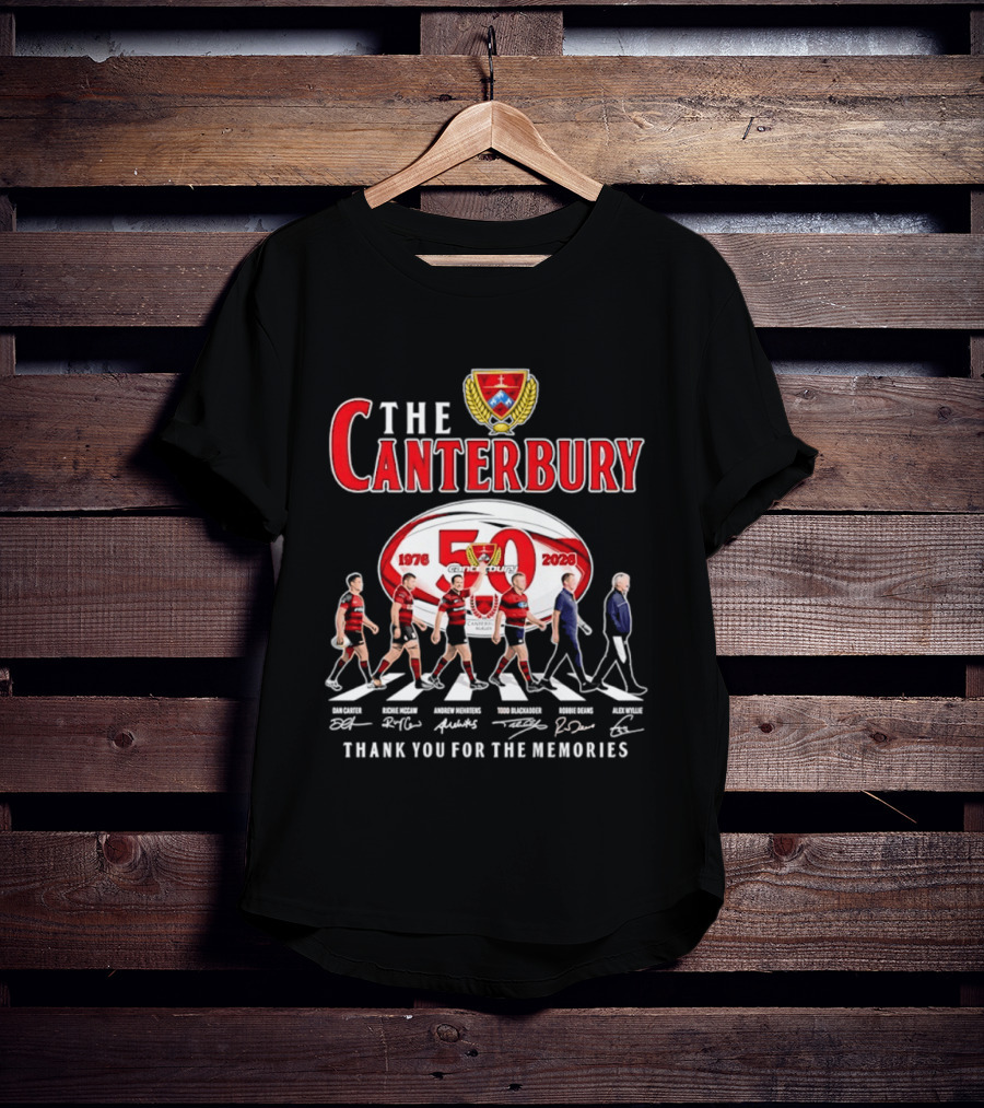 The Canterbury Rugby 50 Years 1976 2026 Thank You For The Memories Signatures T-Shirt