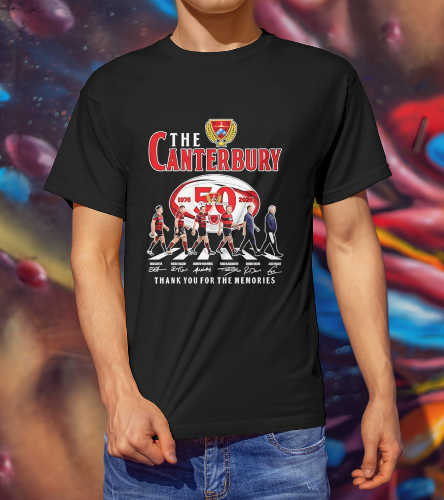 The Canterbury Rugby 50 Years 1976 2026 Thank You For The Memories Signatures T-Shirt