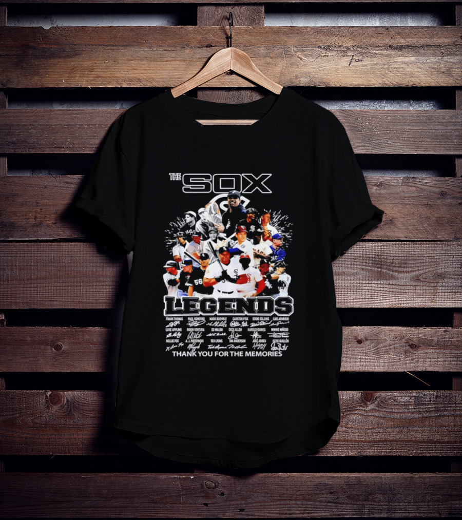 The Sox Legends Chicago White Sox Thank You For The Memories MLB Signatures T-Shirt