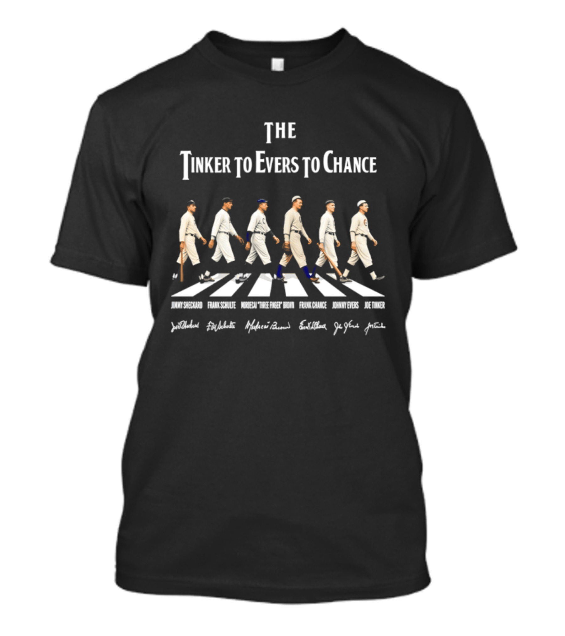 Chicago Cubs Tinker Evers Chance Abbey Road Baseball Legends Signatures T-Shirt