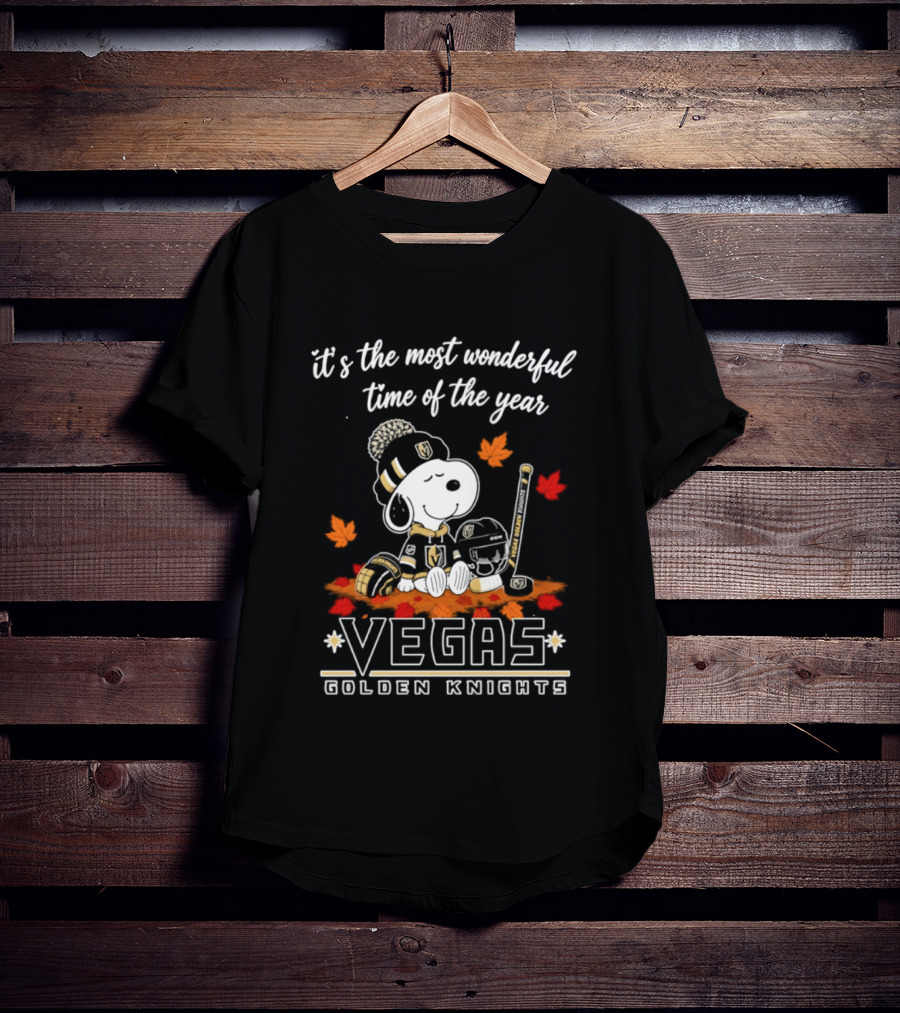 Vegas Golden Knights Snoopy Autumn 2026 It's The Most Wonderful Time Of The Year T-Shirt