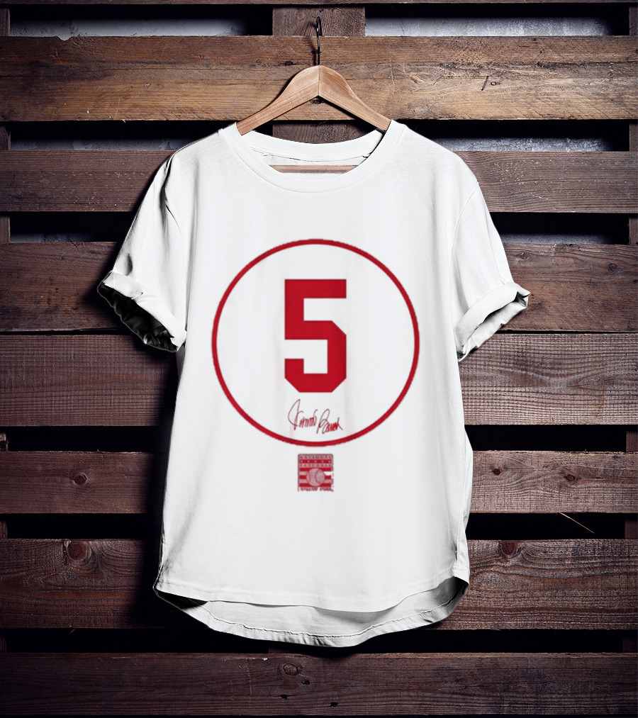 Johnny Bench Number 5 Signature Vintage Baseball T-Shirt