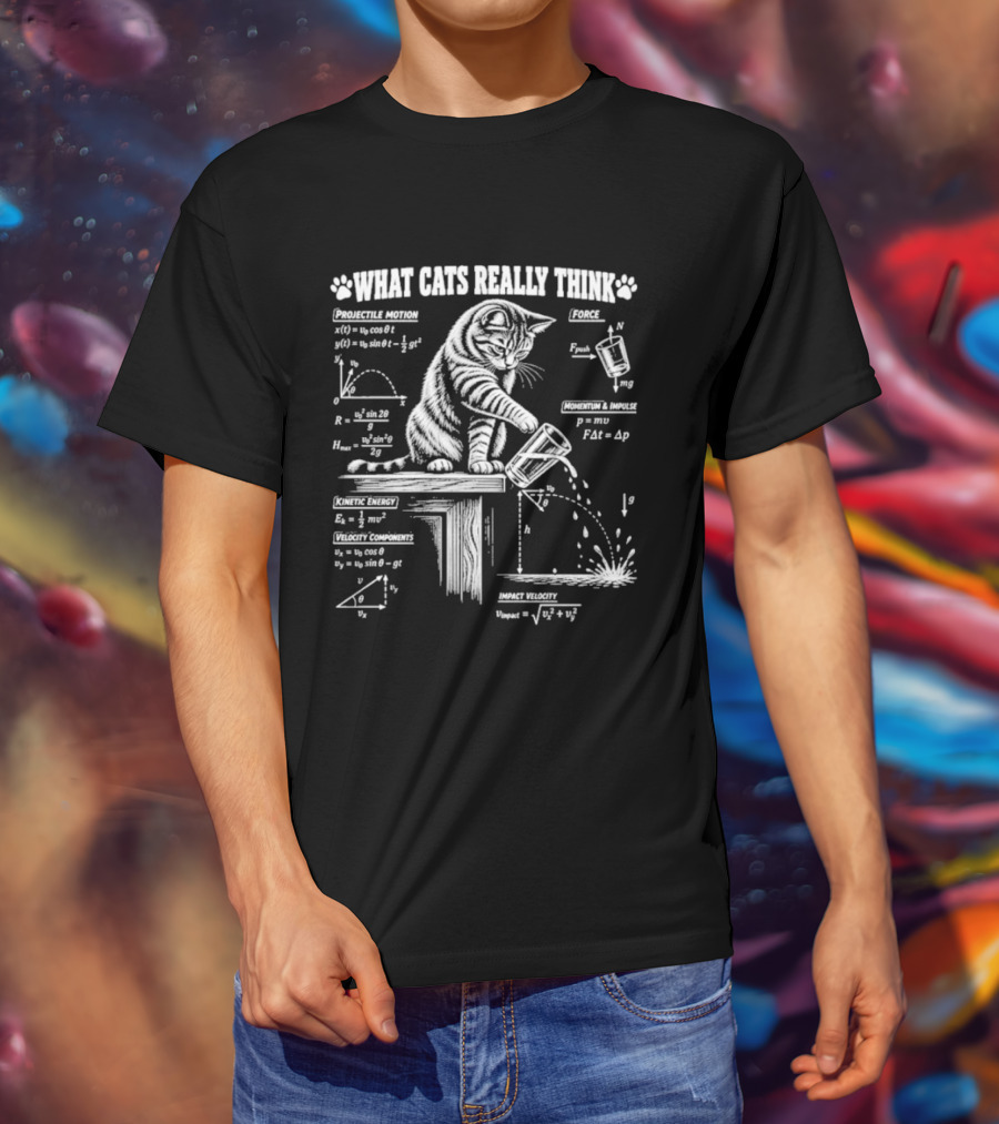 What Cats Really Think Physics With Formulas And Diagrams T-Shirt