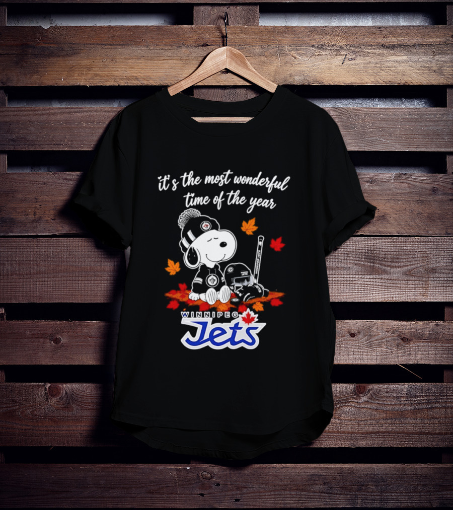 Winnipeg Jets Snoopy It's The Most Wonderful Time Of The Year 2026 T-Shirt