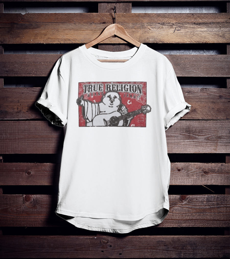 True Religion Brand Jeans Crystal Buddha Bandana T-Shirt