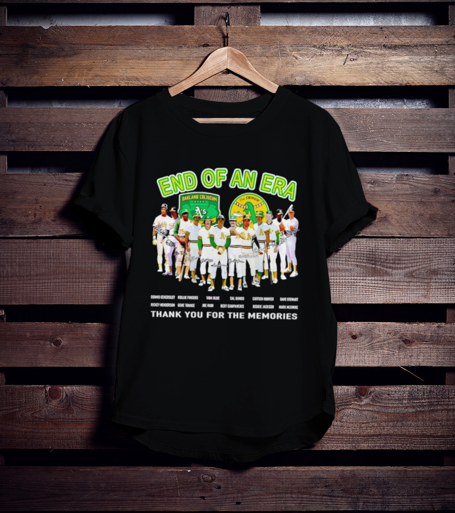 Oakland Athletics End Of An Era Oakland Coliseum A's Logo Thank You For The Memories T-Shirt