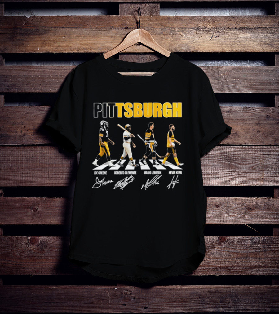 Pittsburgh Steelers Pirates Penguins Crossing Signatures T-Shirt