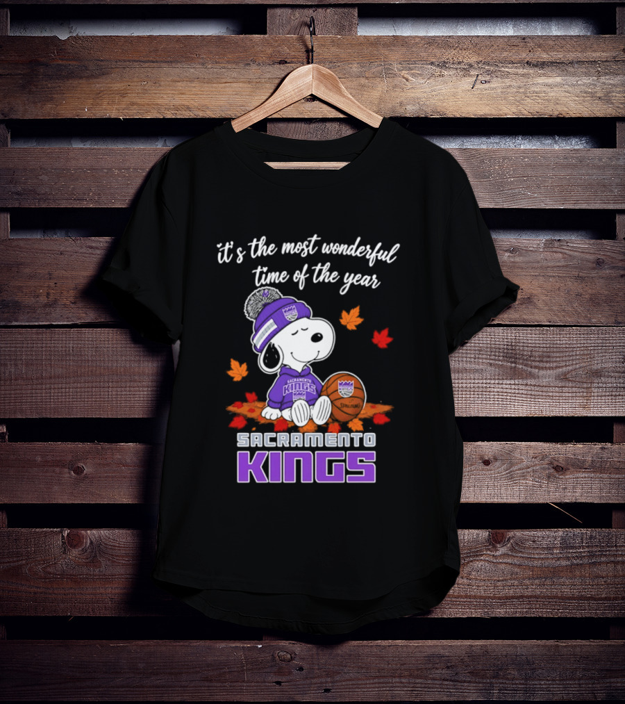 Sacramento Kings Snoopy Halloween It's The Most Wonderful Time Of The Year T-Shirt