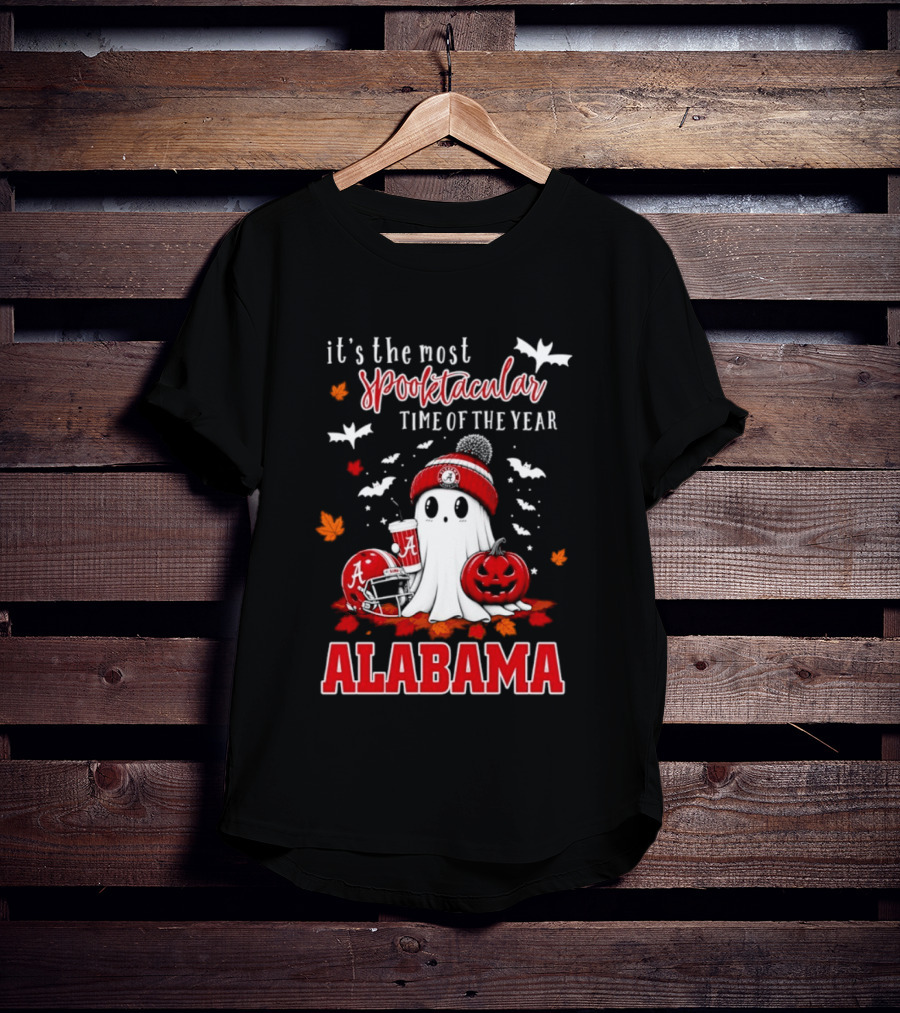 Alabama Crimson Tide Halloween Ghost It's The Most Spooktacular Time Of The Year 2026 T-Shirt