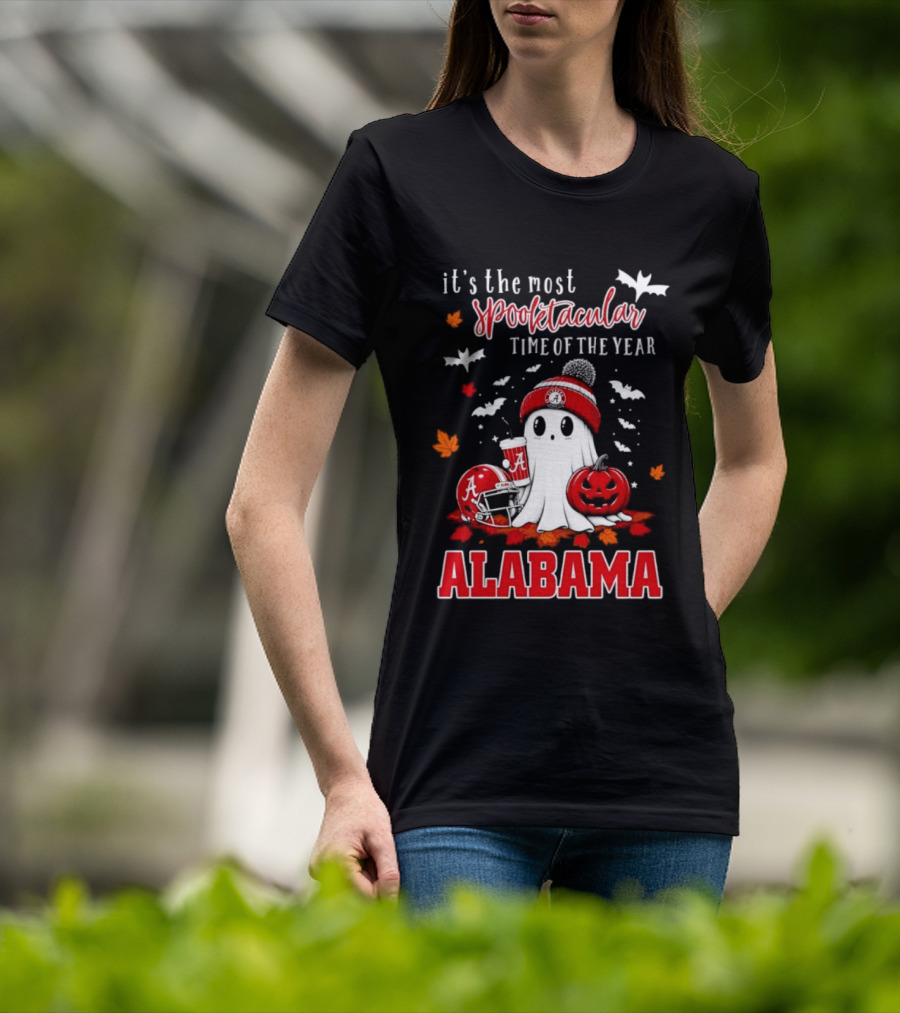 Alabama Crimson Tide Halloween Ghost It's The Most Spooktacular Time Of The Year 2026 T-Shirt
