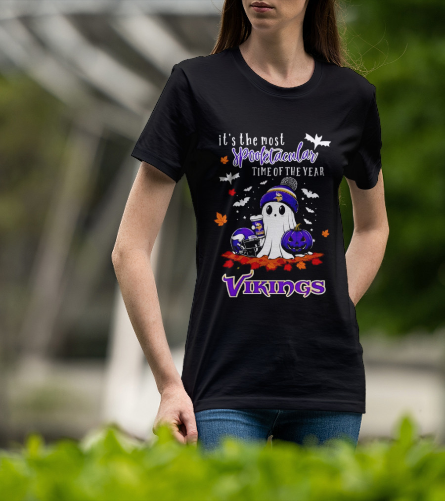 Vikings Halloween 2026 It's The Most Spooktacular Time Of The Year T-Shirt