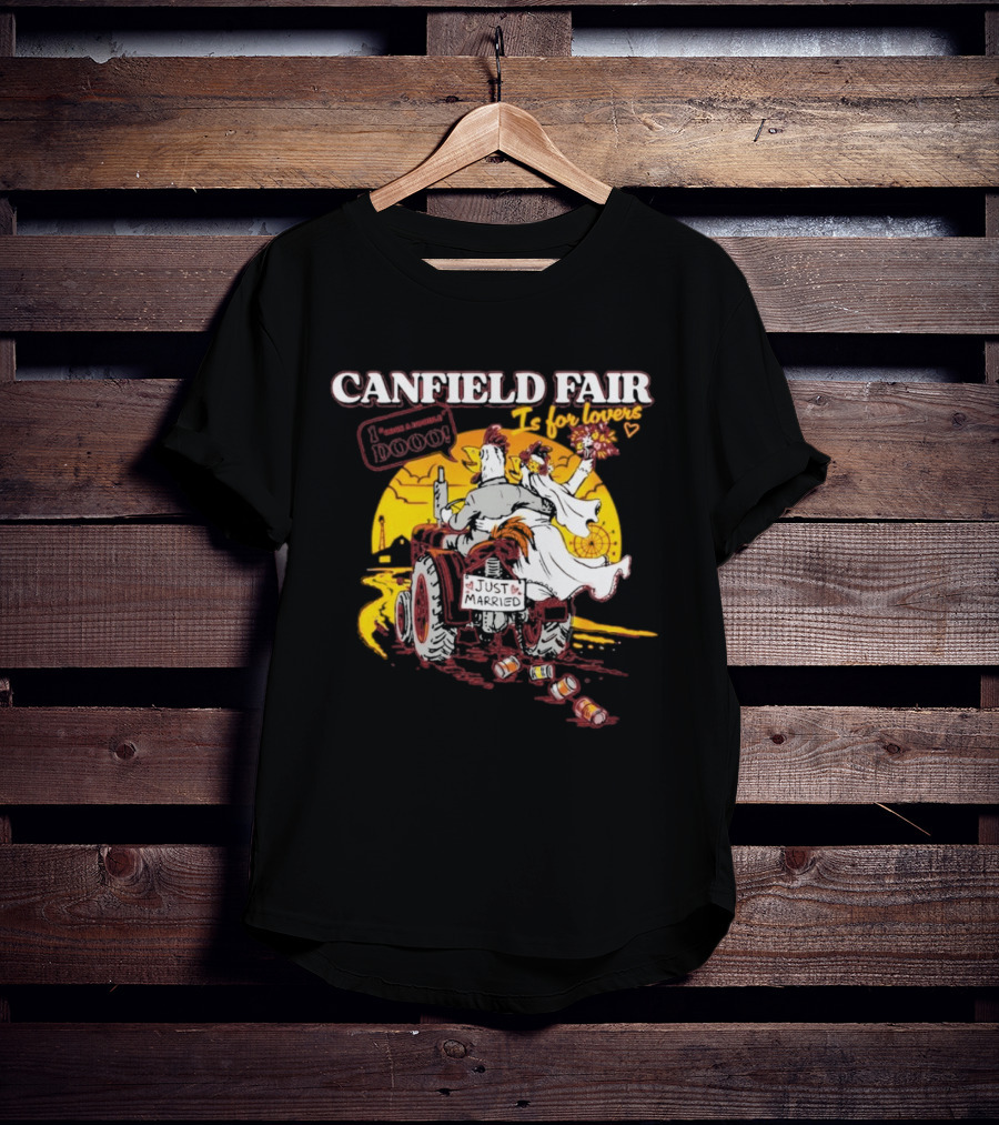 Canfield Fair Just Married Romance Tractor Boom Sunset T-Shirt