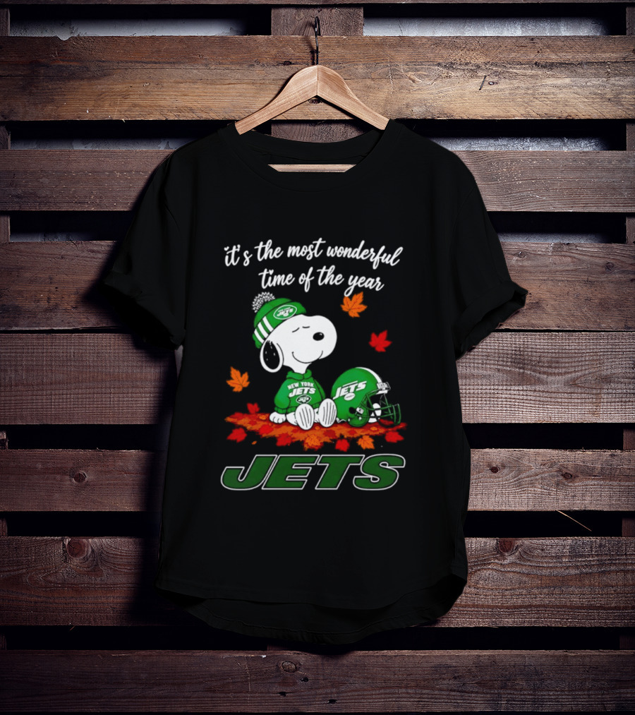 New York Jets Snoopy Fall Halloween 2026 Most Wonderful Time Of The Year T-Shirt