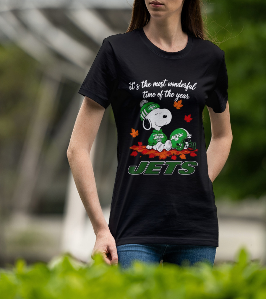 New York Jets Snoopy Fall Halloween 2026 Most Wonderful Time Of The Year T-Shirt