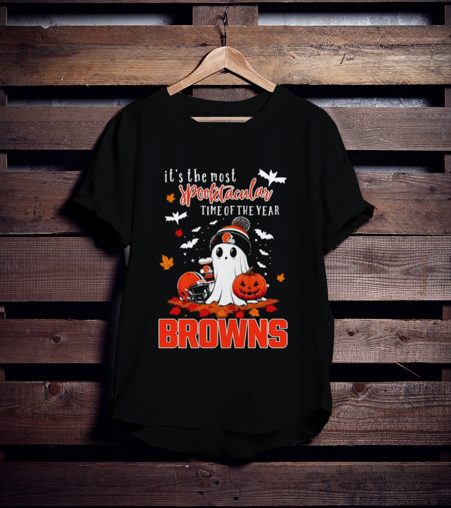 Cleveland Browns Spooktacular Halloween Ghost Time Of The Year T-Shirt