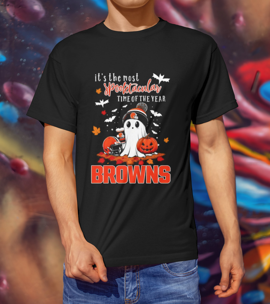 Cleveland Browns Spooktacular Halloween Ghost Time Of The Year T-Shirt