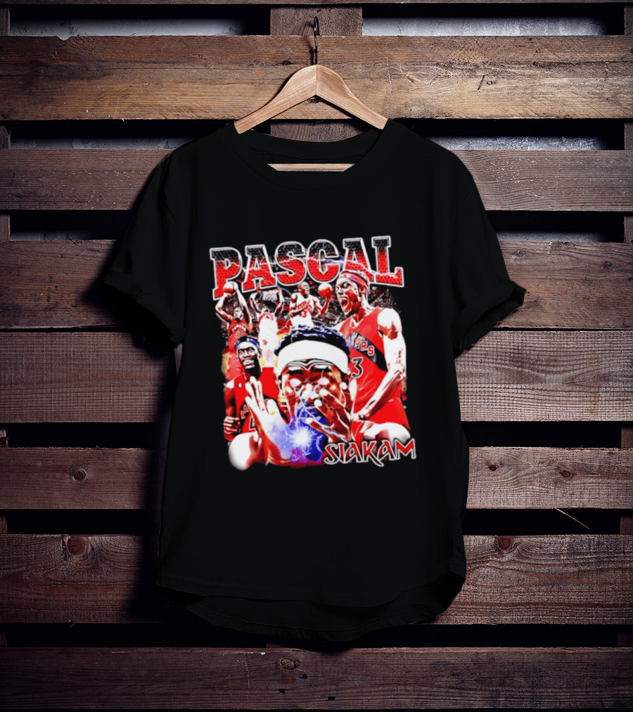 Pascal Siakam Toronto Raptors Thunder Eyes Basketball Player Action Collage T-Shirt
