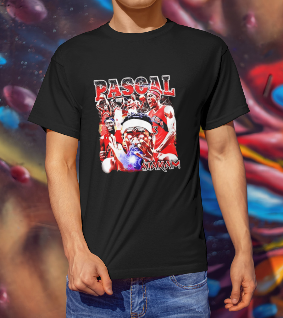 Pascal Siakam Toronto Raptors Thunder Eyes Basketball Player Action Collage T-Shirt