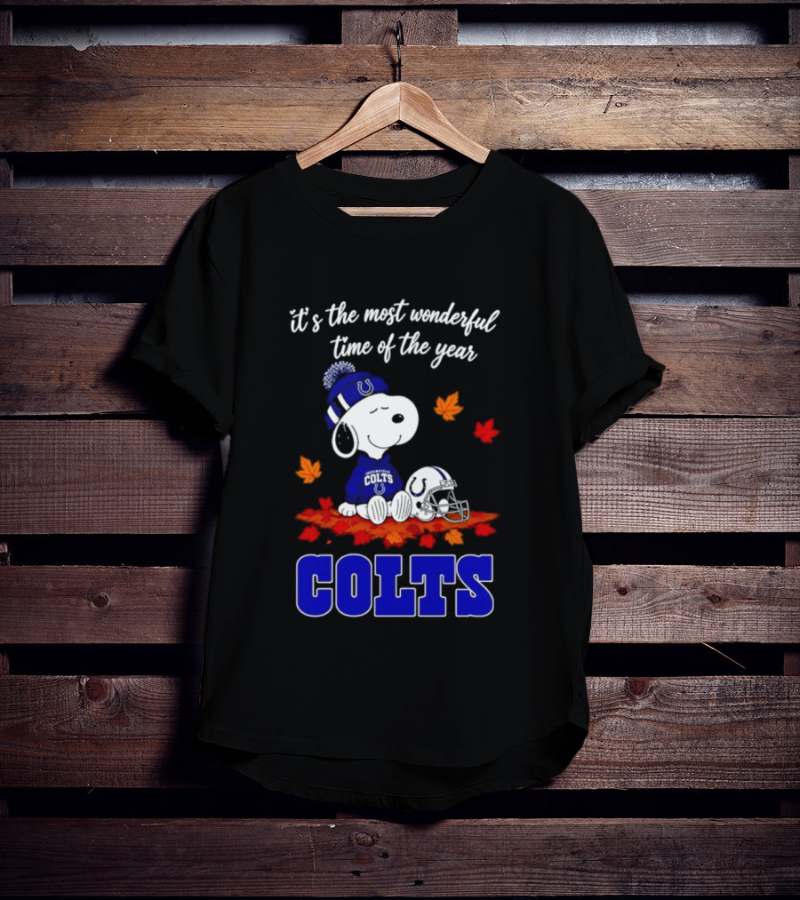 It's The Most Wonderful Time Of The Year Colts Snoopy Fall Halloween T-Shirt
